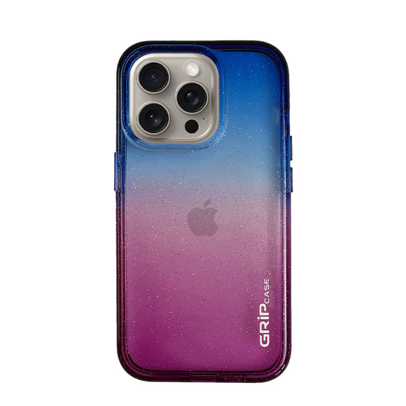 غطاء هاتف Grip Case Crystal Glitter  لأجهزة آيفون 15 Pro Max  باللون الوردي والأزرق