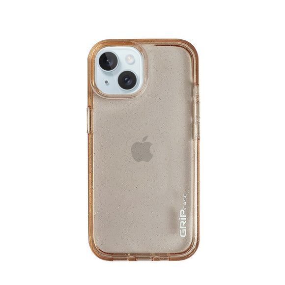 غطاء هاتف Grip Case Crystal Glitter  لأجهزة آيفون 15  باللون الوردي الذهبي