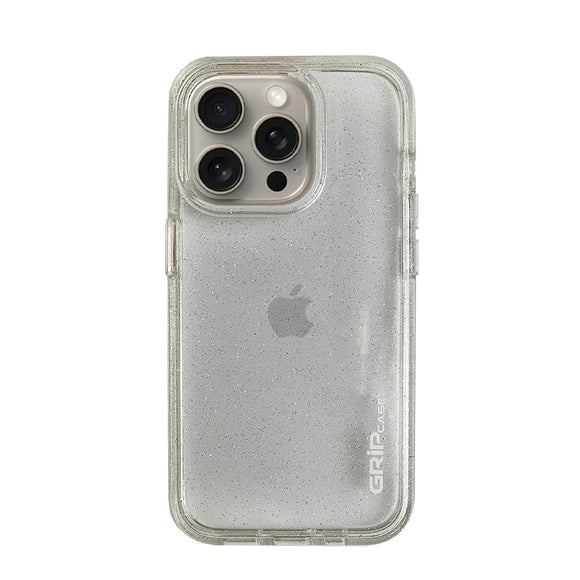 غطاء هاتف Grip Case Crystal Glitter  لأجهزة آيفون 15 Pro باللون الأبيض