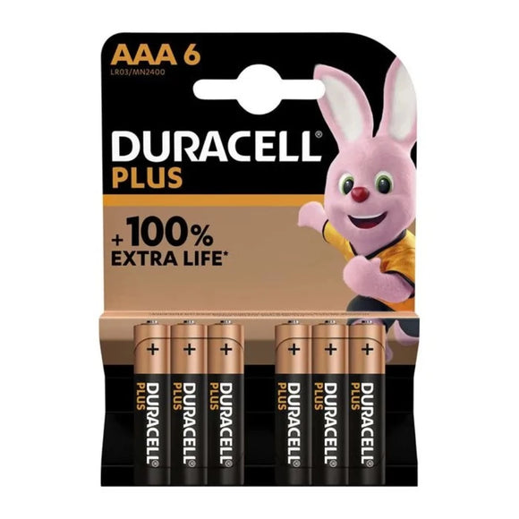 بطاريات Duracell Plus AAA (6 قطع)