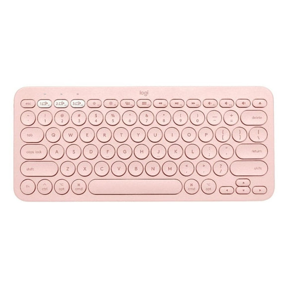 لوحة مفاتيح بلوتوث Logitech K380 باللون الوردي