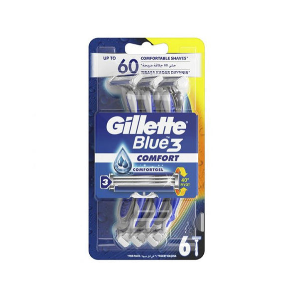 شفرة حلاقة  Gillette Blue 3 للرجال (6 قطع )