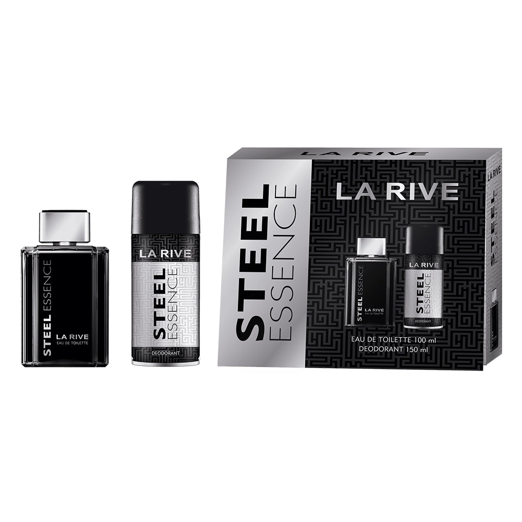 La Rive Steel Essence (EDT 100ml+ Deodorant 150ml) عجيب