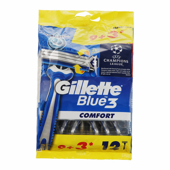 شفرة حلاقة  Gillette Blue 3 للرجال (12 قطعة )
