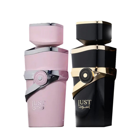 مجموعة  just fragrance world ( Wardi EDP 100 ml+  black EDP 100 ML)