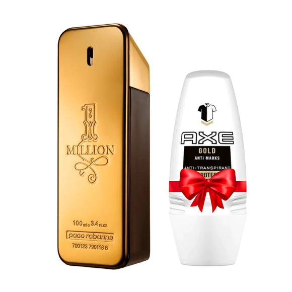 1Million paco rabanne EDT (100ml) +هدية AXE Deo Roll-On Gold (50ml)