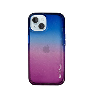 غطاء هاتف Grip Case Crystal Glitter  لأجهزة آيفون 15 باللون الوردي والأزرق