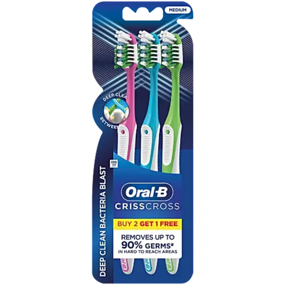 فرشاة أسنان Oral-B Criss Cross ( 3 قطع)