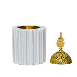 مبخرة باللون الأبيض مخططة - عجيب