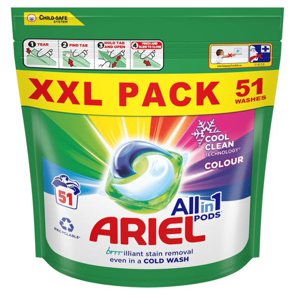 كبسولات Ariel all in one Color لغسيل الملابس  ( 51 وحدة)