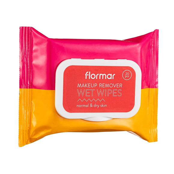 مناديل لإزالة المكياج FLORMAR للبشرة العادية والجافة (20 منديل )