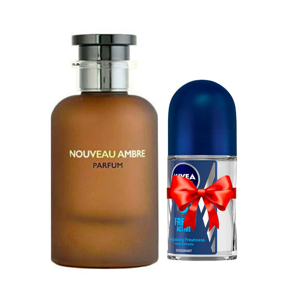 Flavia Nouveau Ambre Parfum (100ml) + هدية FRESH ACTIVE ANTIPERSPIRANT ROLL (50 mL)