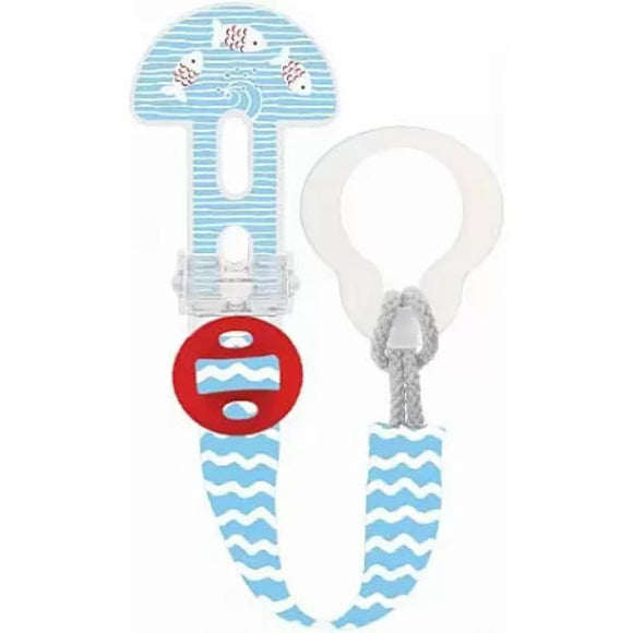 حامل لهاية للأطفال باللون الأزرق