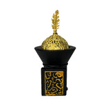 مبخرة مع غطاء ذهبي باللون الأسود