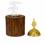مبخرة بقاعدة خشبية مخططة
