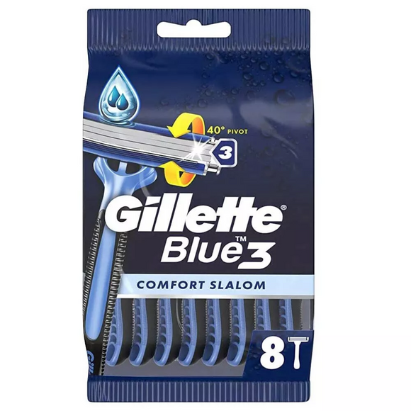 شفرة حلاقة  Gillette Blue 3 للرجال (8 قطع )