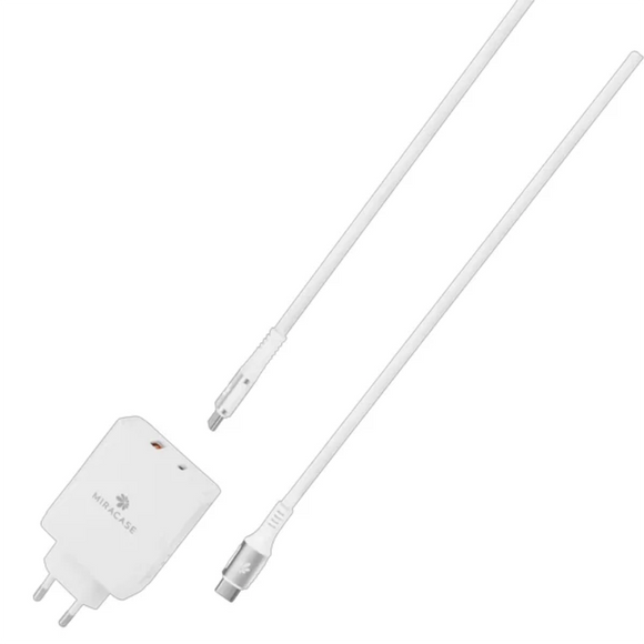 شاحن  Miracase  USB-C شحن سريع (65 واط ) باللون الابيض