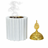 مبخرة باللون الأبيض مخططة - عجيب