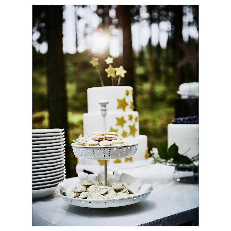 حامل تقديم GARNERA باللون الابيض بطبقتين