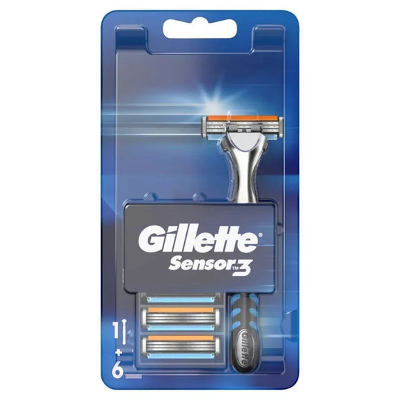 شفرات استبدال رجالية GILLETTE Sensor 3 Razors( 6 قطع)