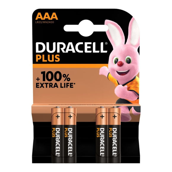 بطاريات Duracell Plus AAA (4 قطع)