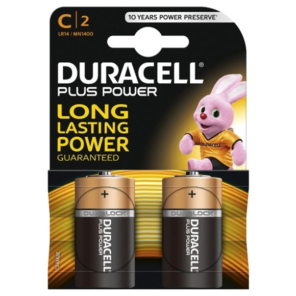 بطاريات Duracell Plus Power C (قطعتين)
