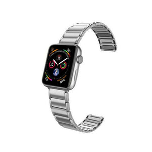 سوار ساعة جلد X-Doria Apple  42mm/44mm باللون الفضي