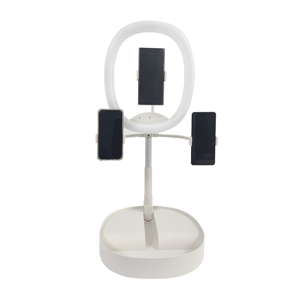 رينغ لايت Gripqi SK-400 بألوان ضوئية مختلفة مع ثلاثة حوامل للهاتف