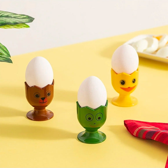طقم تقديم بيض بلاستيكي للأطفال (3 قطع)