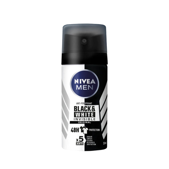 مزيل ومضاد التعرق للرجال Nivea Black & White Invisible (35 مل)
