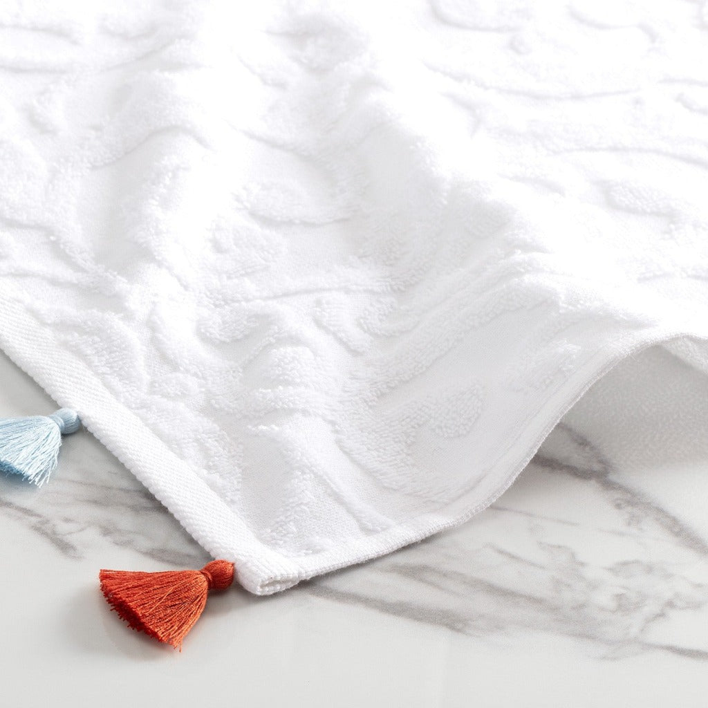 منشفة للوجه قطنية باللون الابيض 50×70 سم