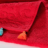 منشفة يدين قطنية باللون الأحمر 30×40 سم