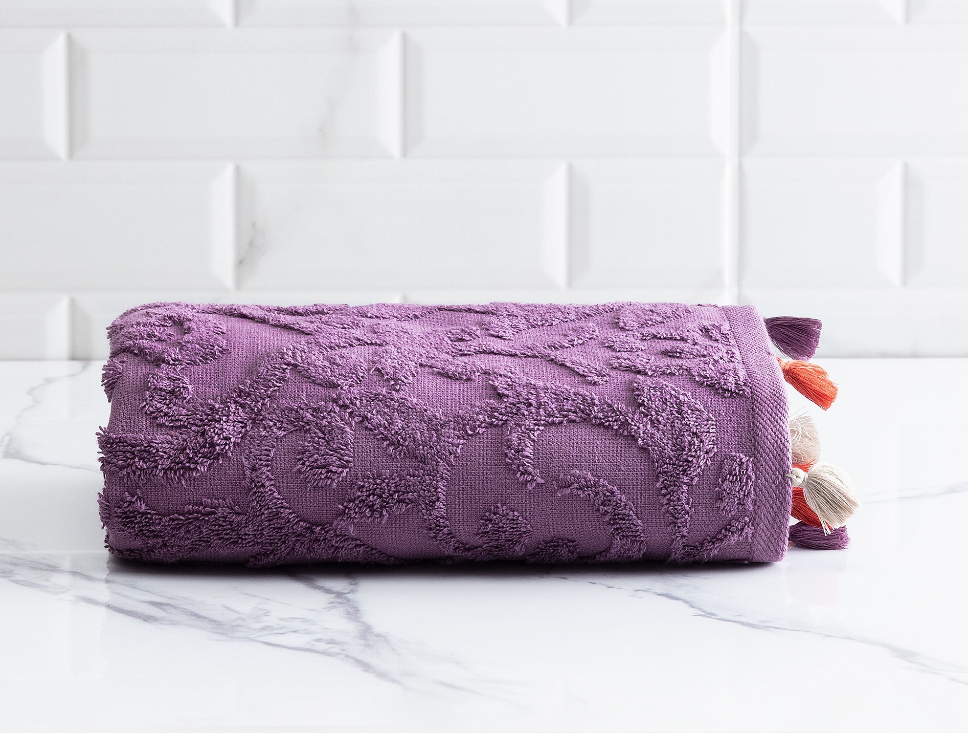 منشفة للوجه قطنية باللون البنفسجي 50×70 سم