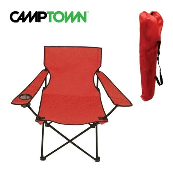 كرسي تخييم قابل للطي CAMPTOWN باللون الاحمر