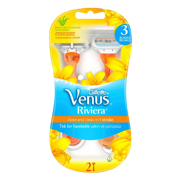 شفرات حلاقة نسائية  Gillette Venus Riviera (قطعتين)