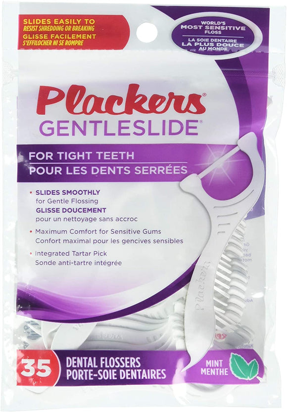 خيط بمقبض Plackers لتنظيف الأسنان بنكهة النعناع ( 35 قطعة))