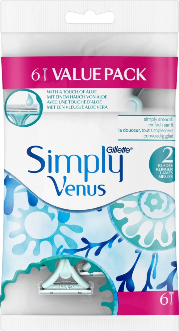 شفرات حلاقة نسائية Gillette Simply Venus ( 6 قطع)