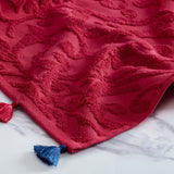 منشفة قطنية باللون الاحمر 50×70 سم