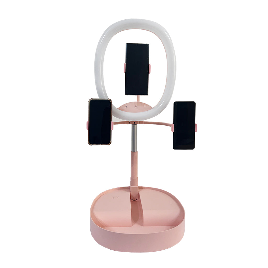 رينغ لايت Gripqi SK-400 بألوان ضوئية مختلفة مع ثلاثة حوامل للهاتف